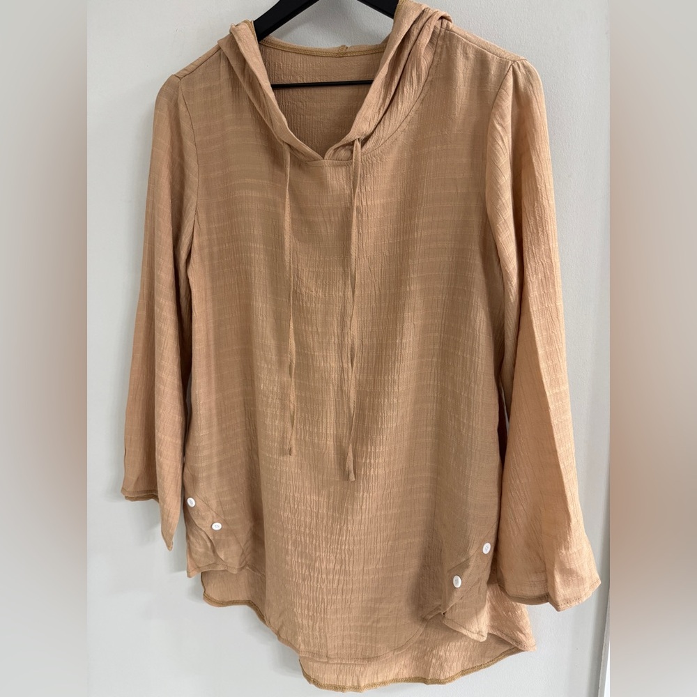 Taupe thin hoodie long sleeve